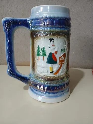 Caneca de chopp cerâmica vintage Japão