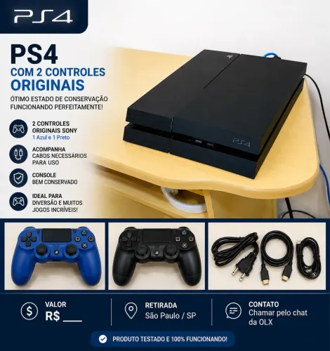 PS4 500GB + 2 controles Originais Sony