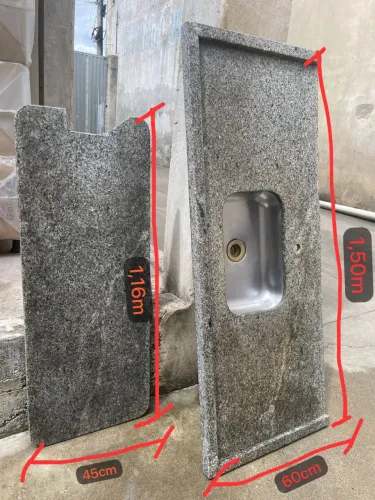 Pia Granito 1,50m com Cuba inox e válvula 