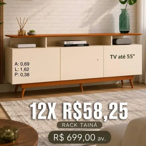 PROMOÇÃO URGENTE - Rack para Tvs de até 55 POLEGADAS 100% MDF Disponível