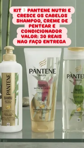 Kits Pantene e elseve shampo, creme de pentear e condicionador por apenas 30 reais