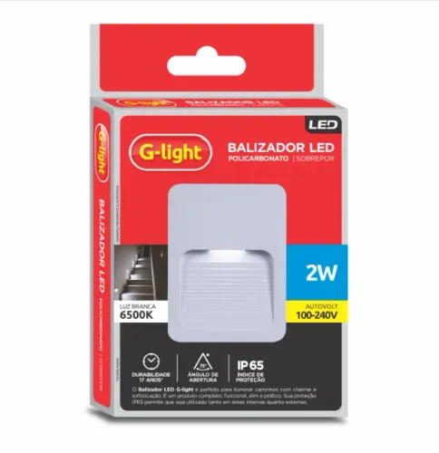 Balizador Parede Escada Ip65 Led 2w 6500K- G-light