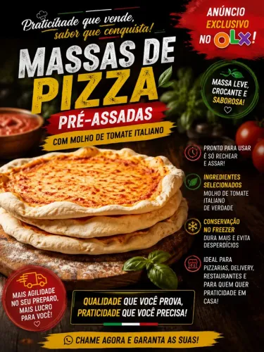 Massas de pizza ? pré assada com molho italiano
