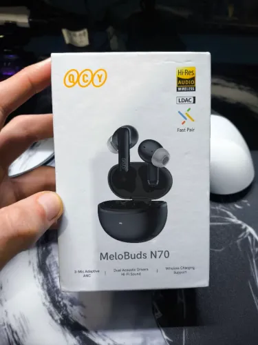 Fone Bluetooth QCY MeloBuds N70 ANC - (Som Hi-Res e LDAC)