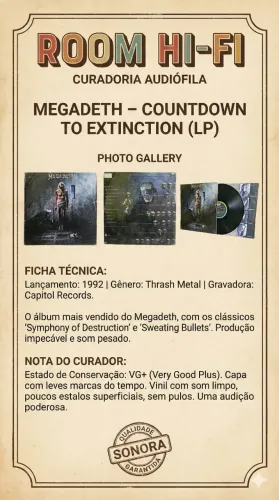 Lp Vinil Megadeth - countdown to extinction (1992)