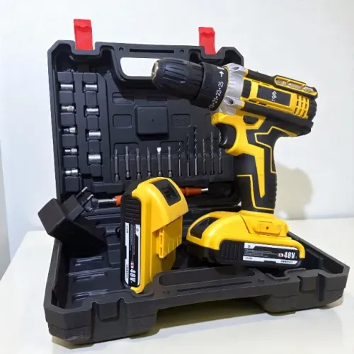 Furadeira e Parafusadeira 48V 2 Baterias + Maleta com Acessórios