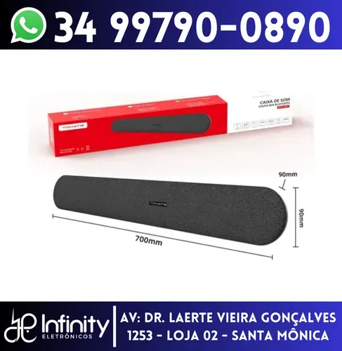 Soundbar Bluetooth Tomate Mts-2055 60w Rms 2.0 Óptico Usb