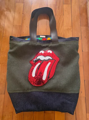 Bolsa de Ombro Verde e Azul
