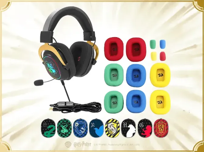 Headset Redragon Harry Potter Zeus Hogwarts Rgb Edição Especial