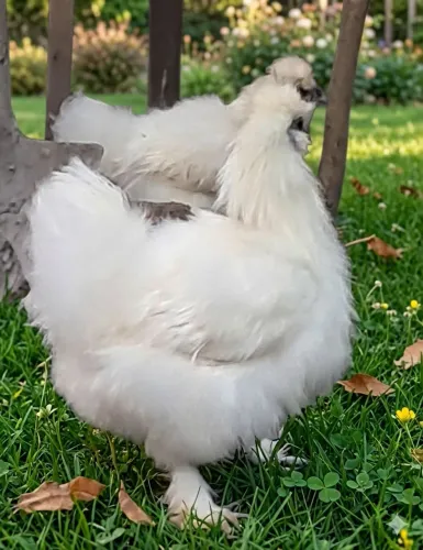 Casal de galinha Sedosa 