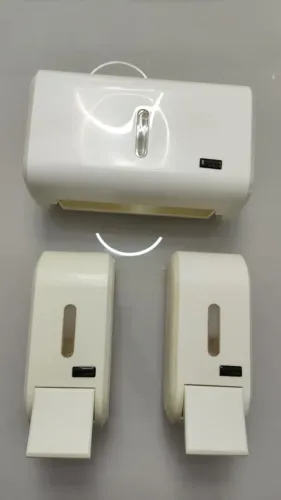 Kit 1 dispenser para papel toalha e 2 suporte para àlcool em gel ou sabonete