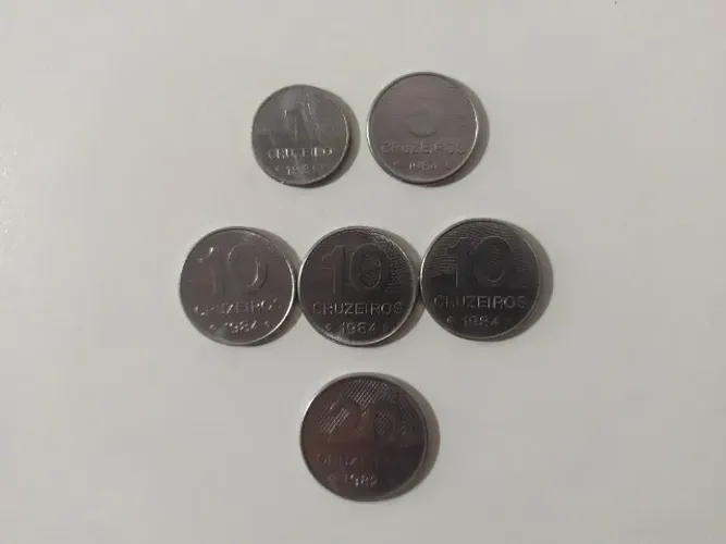 Brasil Lote Com 6 Moedas 1981 Cruzeiros