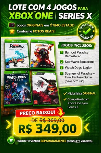 Lote de Jogos Xbox One / Series X - 6 Jogos (1 Novo)