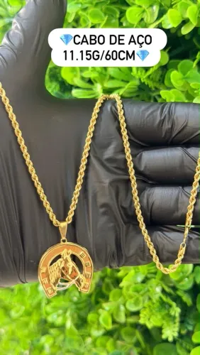 Corrente de ouro 18k 11.15g Nova Cabo de aço | Certificado de garantia