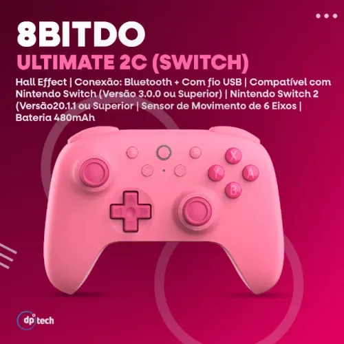 Controle 8BitDo Ultimate 2C Bluetooth | Nintendo Switch/2 | Hall Effect -Entrega Grátis-