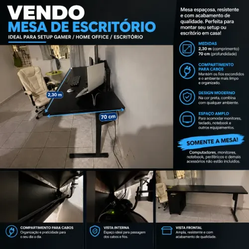 VENDO MESA DE ESCRITÓRIO / SETUP GAMER
