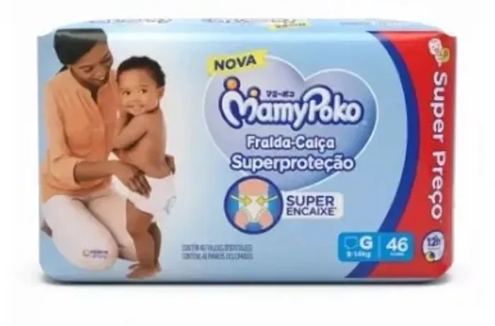 Fralda tamanho G Mamypoko fardo com 4 pacotes com 46 uni cada