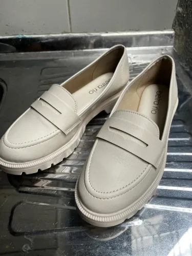 Mocassim Feminino Beira Rio Tratorado Bege
