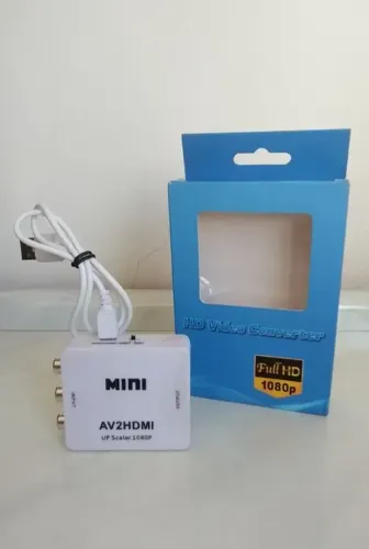Conversor Mini AV para HDMI (AV2HDMI 1080P) - Novo na Caixa