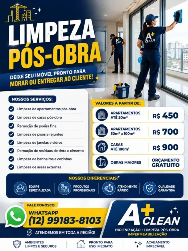Fazemos limpeza após obra