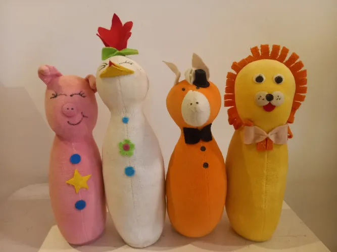 Peças pinos de boliche em pelúcia Animais Jungle