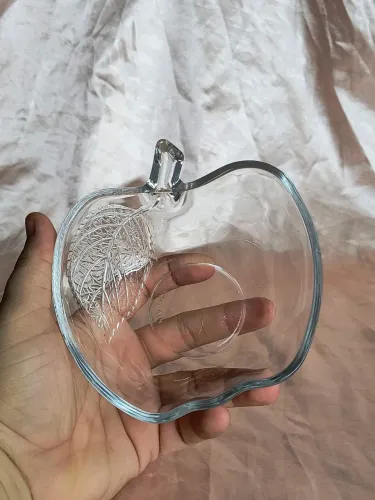 bowl vidro formato de maçã anos 60 super antigo antiquario decoração vintage cozinha casa
