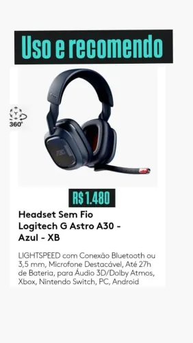 Gamer sem fio novo lacrado 