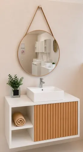 Armário Para Banheiro ou Lavabo 100% MDF Mais Cuba a Pronta Entrega