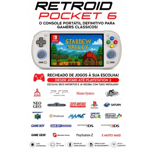 Retroid Pocket 6 + CARTÃO 256GB