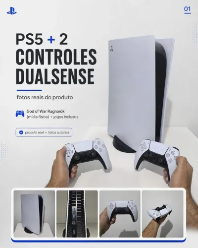Playstation 5 + 2 dualsense + 8 jogos
