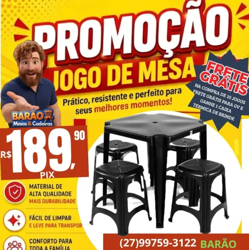 Banco de plástico jogo
