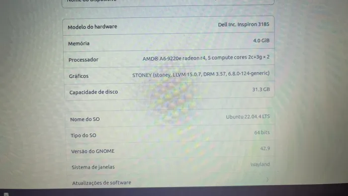 Notebook dell inspiron 3185