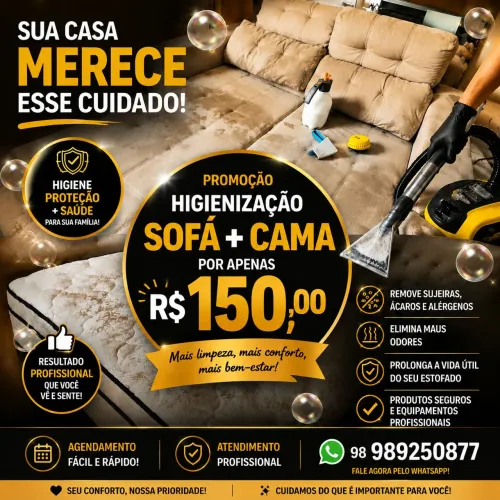 Higienização à seco de estofados a partir de 99.90