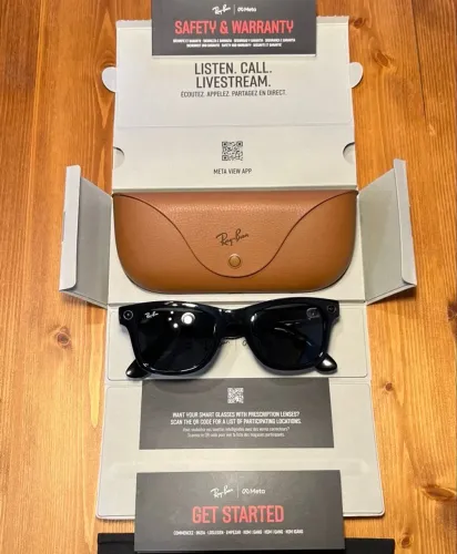 ray-ban meta wayfarer smart glasses preto | completo