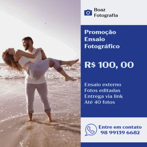 Promoção ensaio fotográfico R$ 100,00