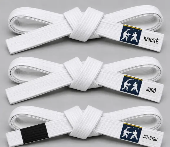 Faixas branca com tarja preta para jiujitsu verificar disponibilidade do tamanho desejado