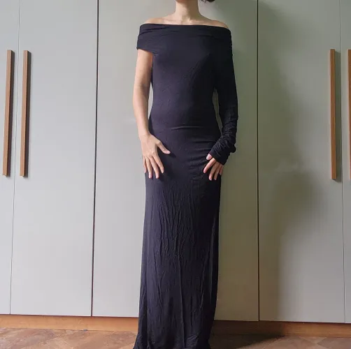 Vestido preto longo para casamento G