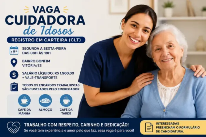 VAGA - CUIDADORA DE IDOSOS (CLT)