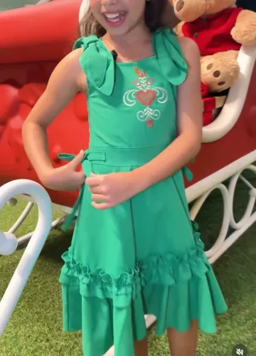 Vestido verde 8 anos