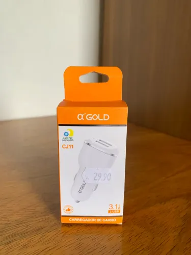 Carregador Veicular Carro A GOLD Duplo USB 3 1 Para Celular - Produto Novo