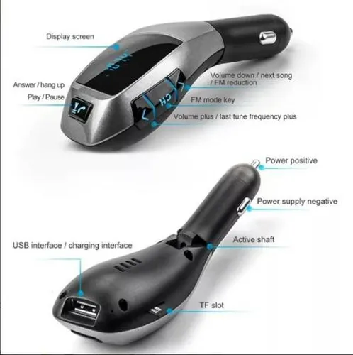 Transmissor Fm Bluetooth Veicular X7 Ler Pendrive Sd Usb Top