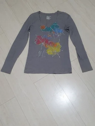 Camisetas de malha, manga comprida, American Eagle tam. M