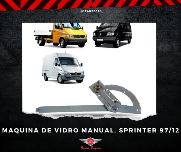 Maquina De Vidro Manual - Sprinter 97/12 Usado Original