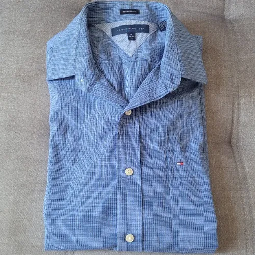 Camisa Tommy Hilfiger Masculina Regular Azul mescla