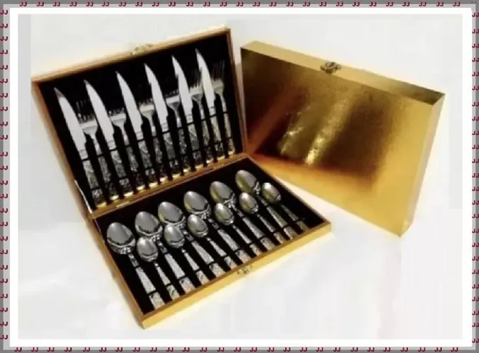 Kit faqueiro maleta de talheres inox com 24 peças 