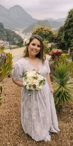 Vestido Noiva Renda Chantilly - Pronta Entrega - PP ao Plus Size