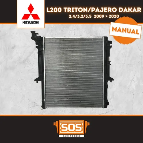 Radiador Mitsubishi L200 Triton/Pajero Dakar 2008/2020 (Bocal reto)