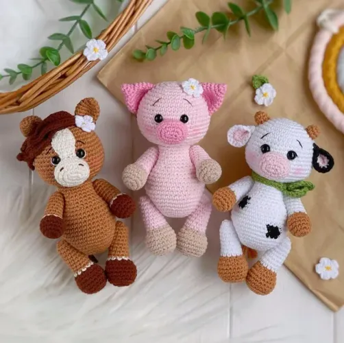 Animais da fazenda amigurumi crochê