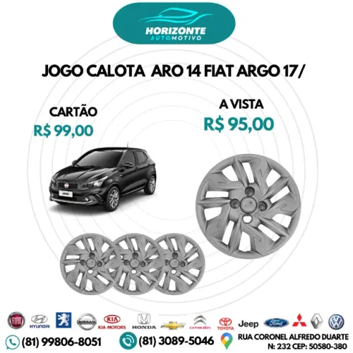 jogo calota aro 14 fiat argo 17/