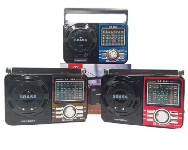 Radinho Retrô X-Bass Radio Recarregável K-1088 fm am sw USB Kapbom